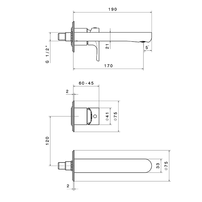 Newform Linfa II Смеситель для раковины, встраиваемый, внешняя часть, цвет: titanium satin