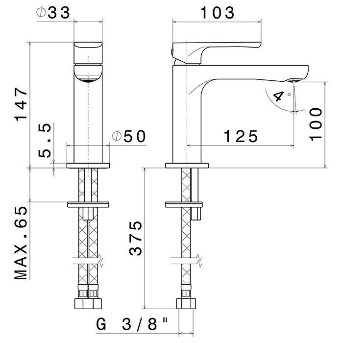 Newform Linfa II Смеситель для раковины, 1 отв., цвет: titanium satin