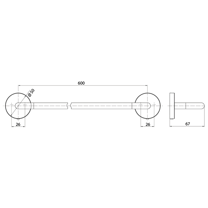 Emco Round Держатель полотенец, 60см, подвесной, цвет: хром