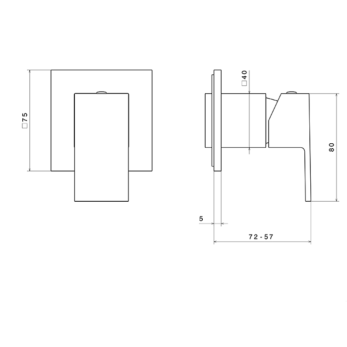 Newform Ergo Q Смеситель для раковины, встраиваемый, внешняя часть, цвет: черный матовый
