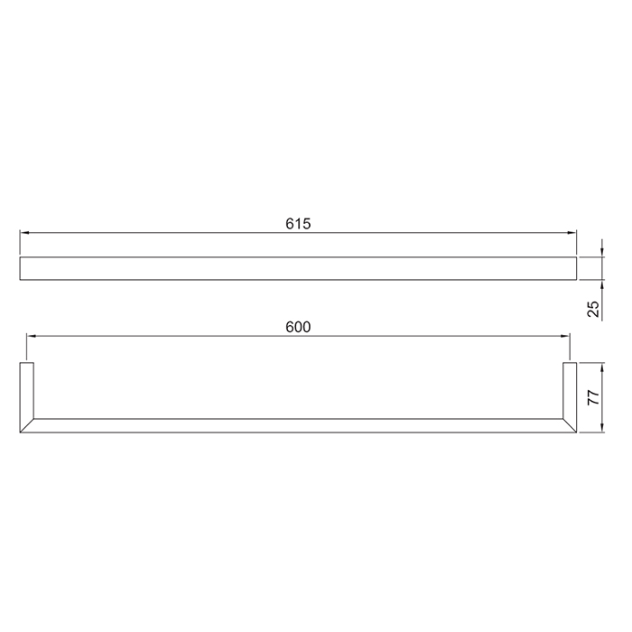 Fantini Linea Полотенцедержатель, подвесной, 60см, цвет: Matt Gun Metal PVD