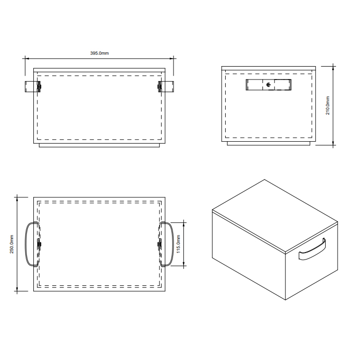 Decor Walther Basket Коробка универсальная 39.5x25х21см., настольная, цвет: ротанг темный