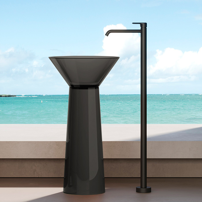 Dea Design Pedestal Basin Раковина напольная d48хh90см, цвет: smoky black