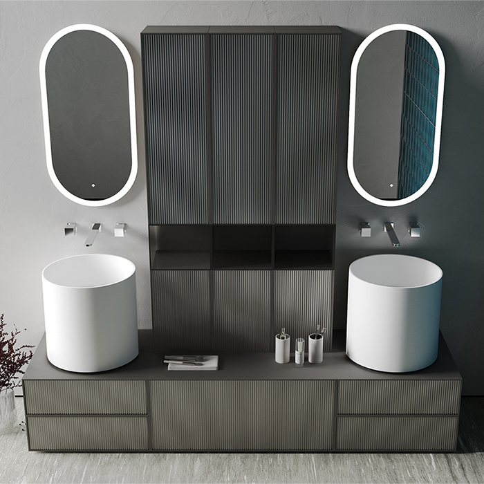 Salini Armonia Зеркало для ванны 45х90х2.5см., фоновая и фронтальная подсветка 3в1, сенсорный выключатель, крепления, без подогрева