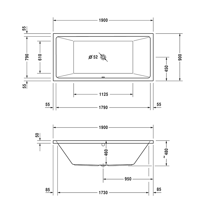 Duravit Vero Air Ванна 190x90см, встраиваемая, Air-System, цвет: белый