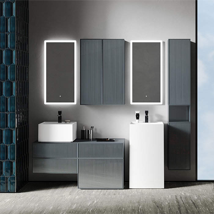 Salini Armonia Зеркало для ванны 45х90х2.5см., фоновая и фронтальная подсветка 3в1, сенсорный выключатель, крепления, без подогрева