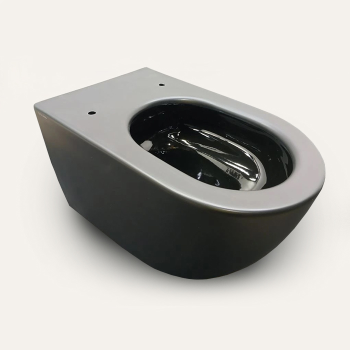 Catalano Zero Унитаз подвесной 55х35см, безободковый, смыв Tornado, покрытие Twinglaze+, цвет черный матовый