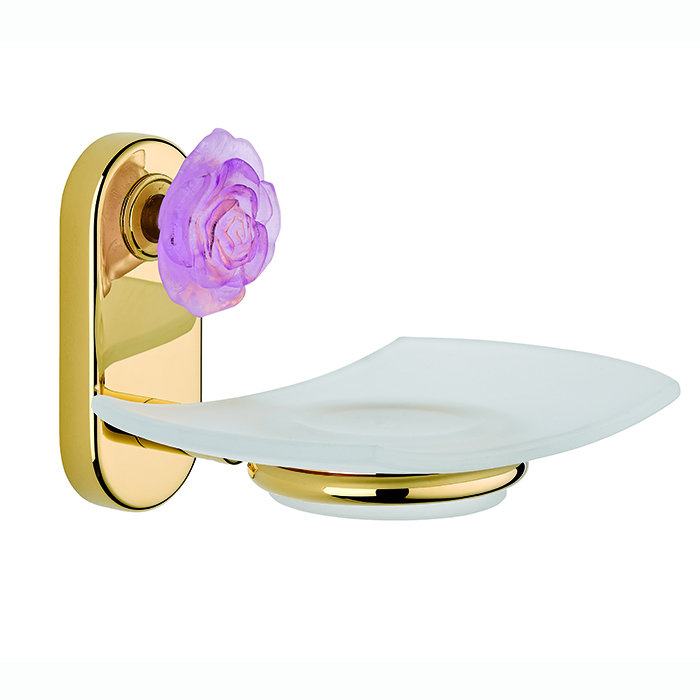 THG Rose Мыльница стеклянная, подвесная, цвет: золото/розовый