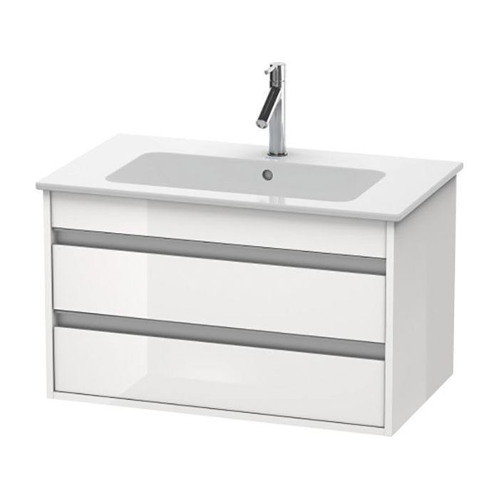 Duravit Ketho Тумба подвесная, 80x47.5х48см., с раковиной, с 2 выдв.ящиками, цвет: белый глянцевый