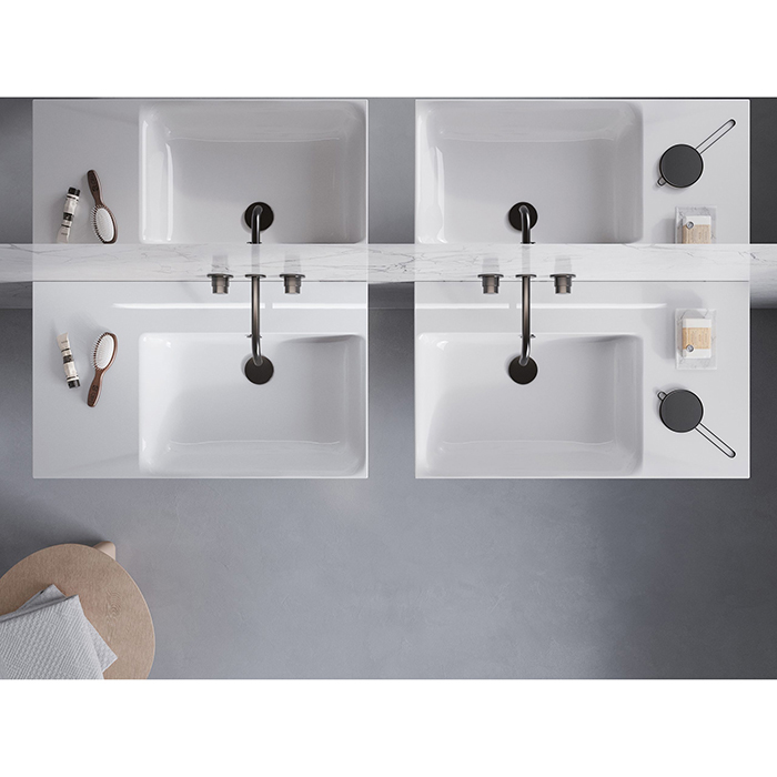 Catalano Premium Раковина 80x47см чаша слева, без отв., цвет: белый глянцевый