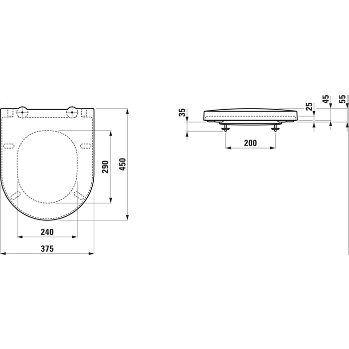 Laufen Sonar Сиденье 45х37.5х5.5см., съемное, с микролифтом, цвет: белый 