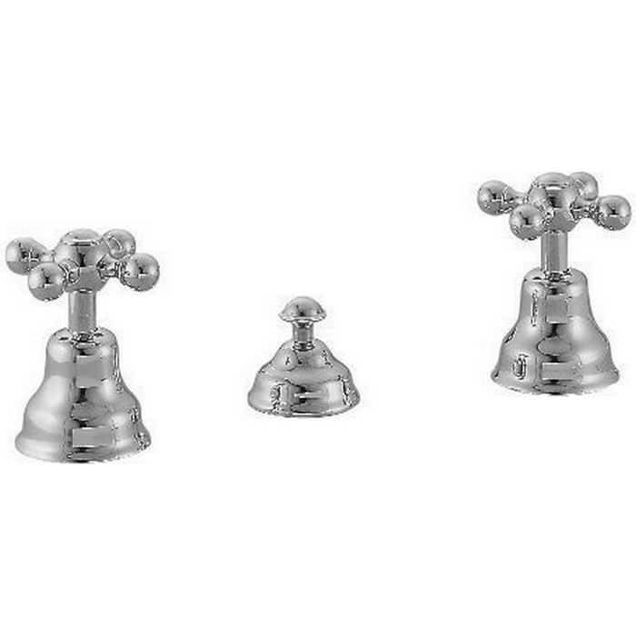 CISAL Arcana Ceramic Смеситель для биде на 3 отверстия без излива, с донным клапаном, цвет:  хром