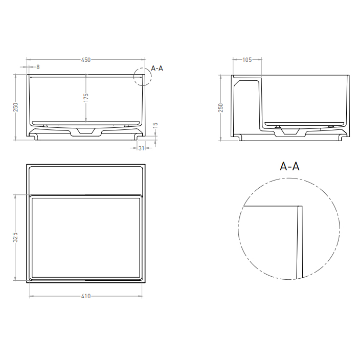 Salini Armonia Раковина 45x45x25см., без отв., накладная, S-Sense, цвет: белый глянцевый