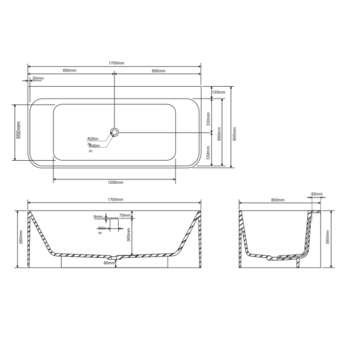 Dea Design Modern Ванна 170х80х56см., отдельностоящая, цвет: Dark Green №11
