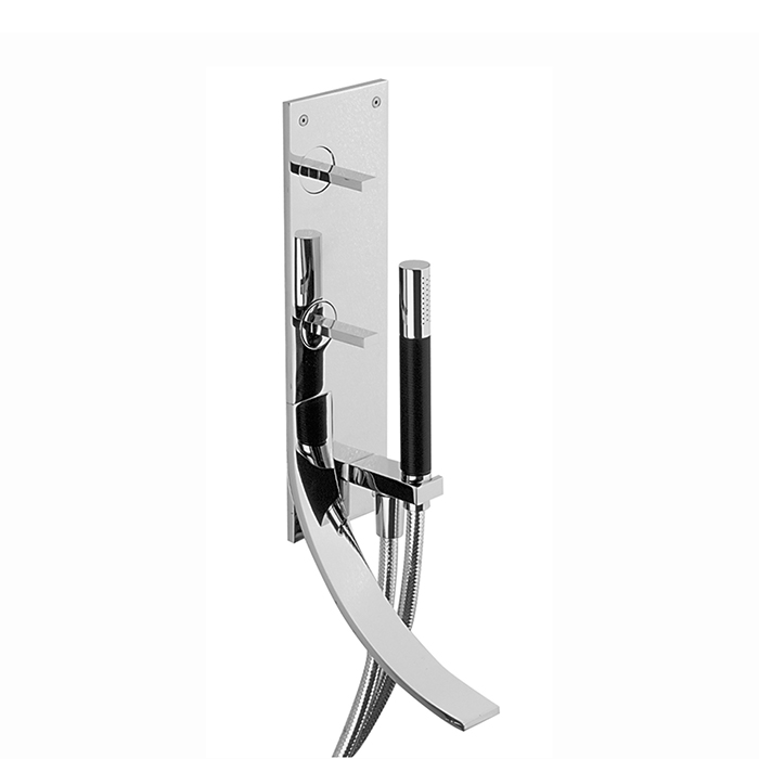 Cisal Wave Смеситель для ванны, встраиваемый, с ручным душем, цвет: хром