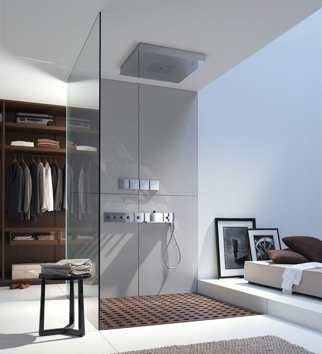 Axor ShowerSelect Верхний душ, 97х97см., встраиваемый в потолок, цвет: сталь
