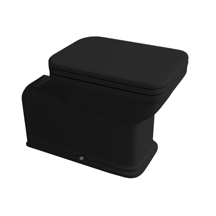 Kerasan Waldorf Унитаз 65х37см., напольный, пристенный, "Prolungato", цвет: черный матовый