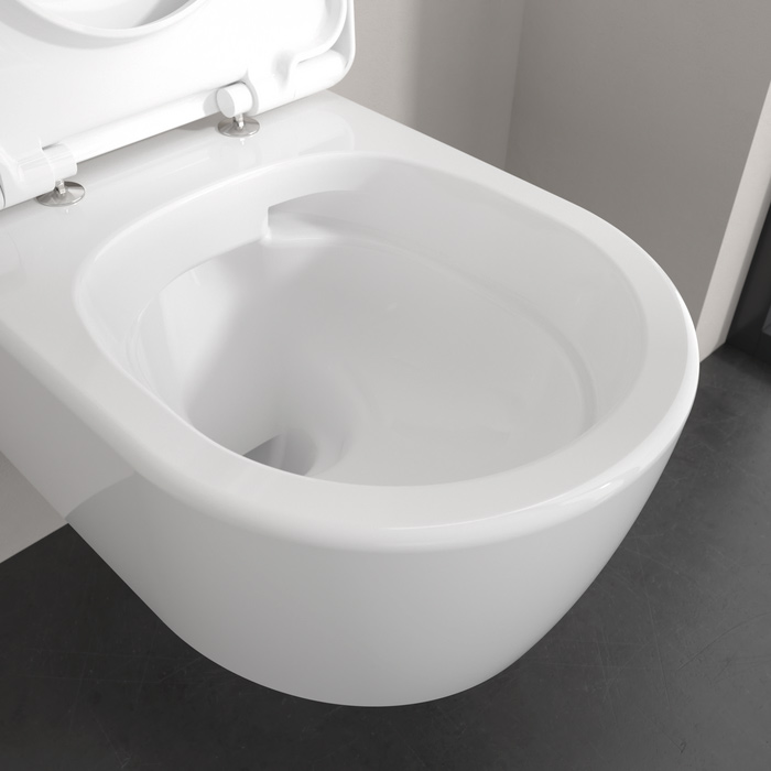 Villeroy&Boch Skyla Унитаз подвесной 37x53см, безободковый, смыв Tornado, сиденье SoftClosing, цвет: альпийский белый