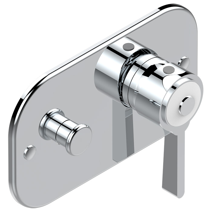 THG CAPUCINE VERT DECOR PLATINE Смеситель для душа встраиваемый, однорычажный, с переключателем, внешняя часть, декор платина, цвет: хром