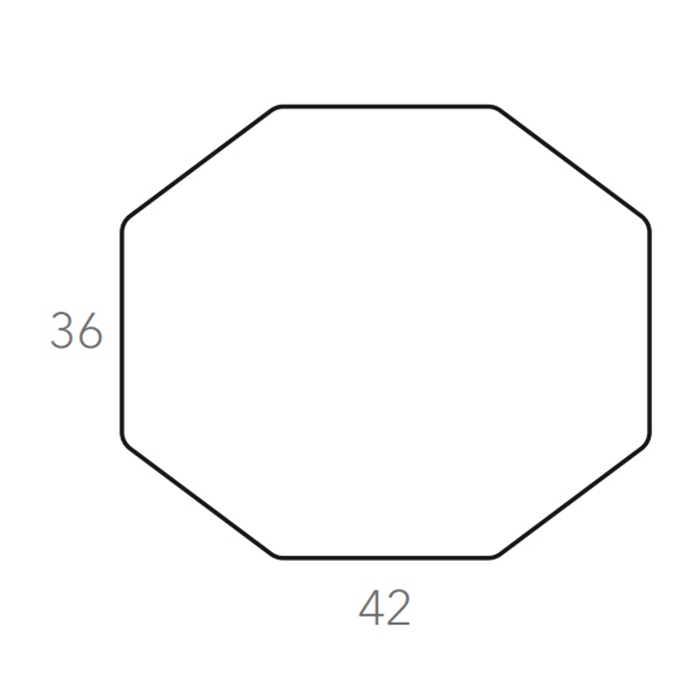 ADJ Плейсмат 44.5х38см., шестиугольный, натуральная кожа, цвет: белый/панна котта