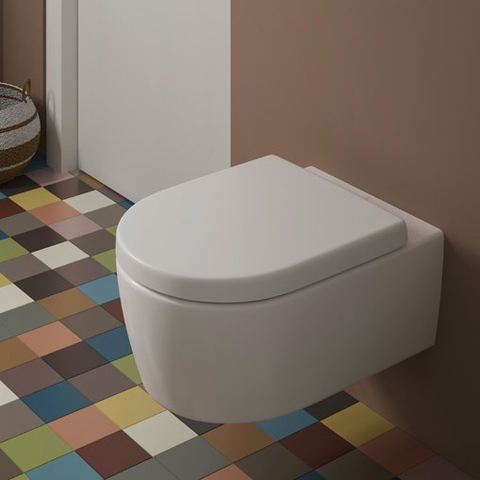 Villeroy&Boch Avento Комплект унитаз-подвесной 37x53см, сиденье QuickRelease, SoftClose, цвет: альпийский белый
