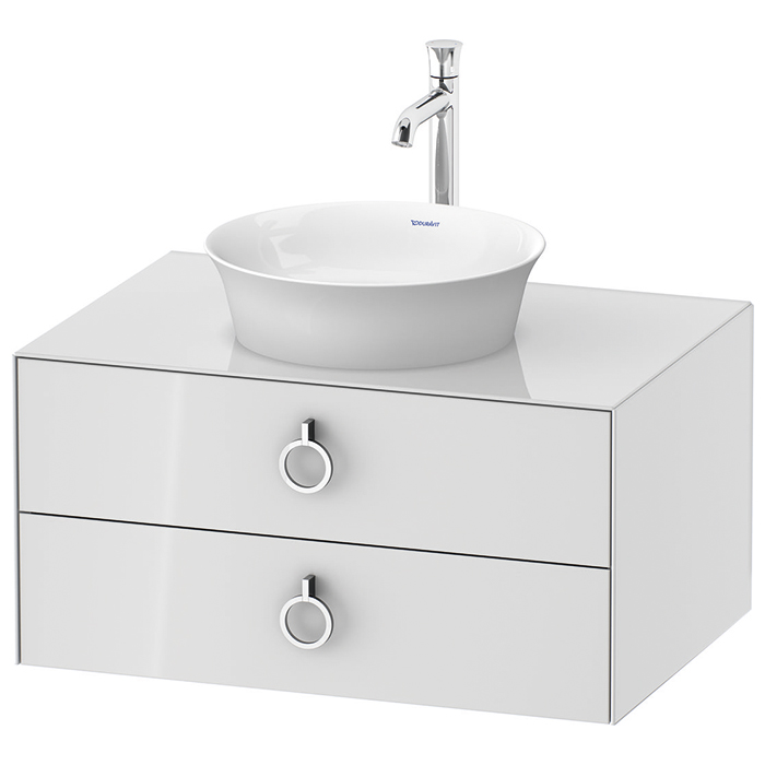 Duravit White Tulip Тумбочка подвесная 80x55х40.8см., раковина, 2 ящика с ручкой, цвет: белый высокоглянцевый