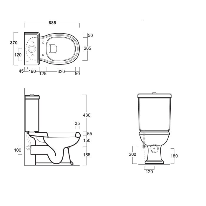 SIMAS Arcade Унитаз моноблок 36,5х68,5см, выпускв стену, с фурнитурой, цвет: белый/золото