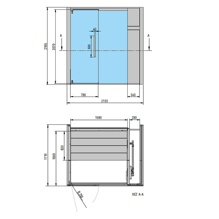 Effegibi One H Filo Сауна 214x171х217см, угловая SX, цвет: White Cloud