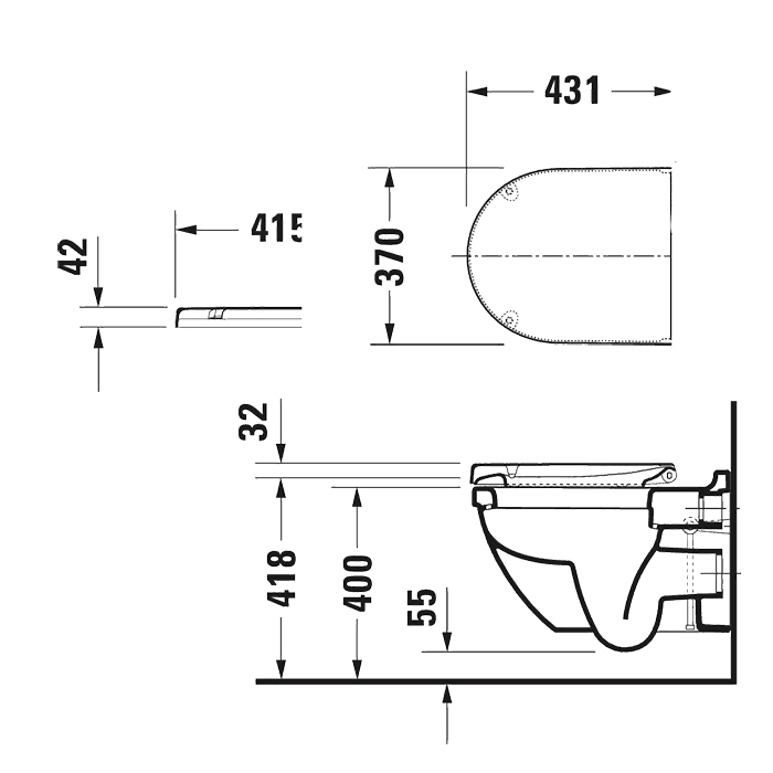 Duravit Starck 3 Сиденье для унитаза с микролифтом (Soft Close), цвет: белый/нержавеющая сталь
