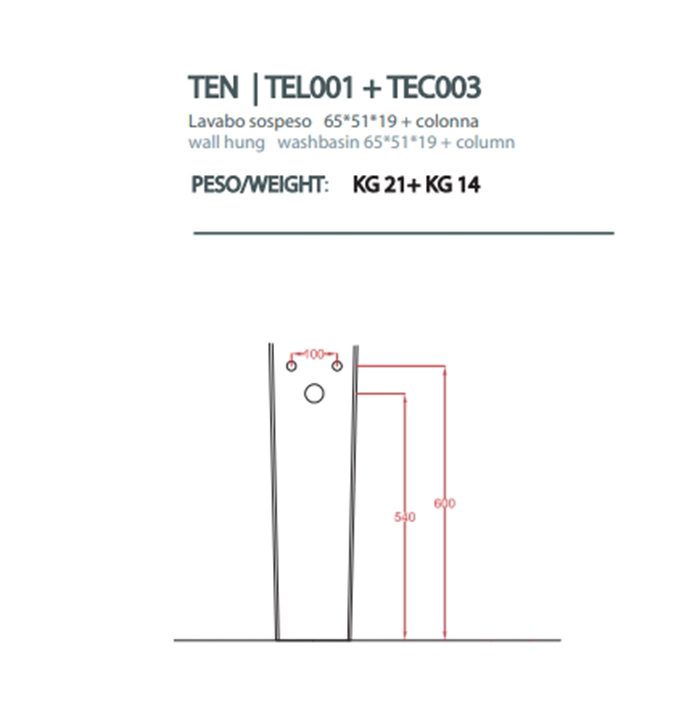 Artceram TEN колонна для раковины, цвет: белый