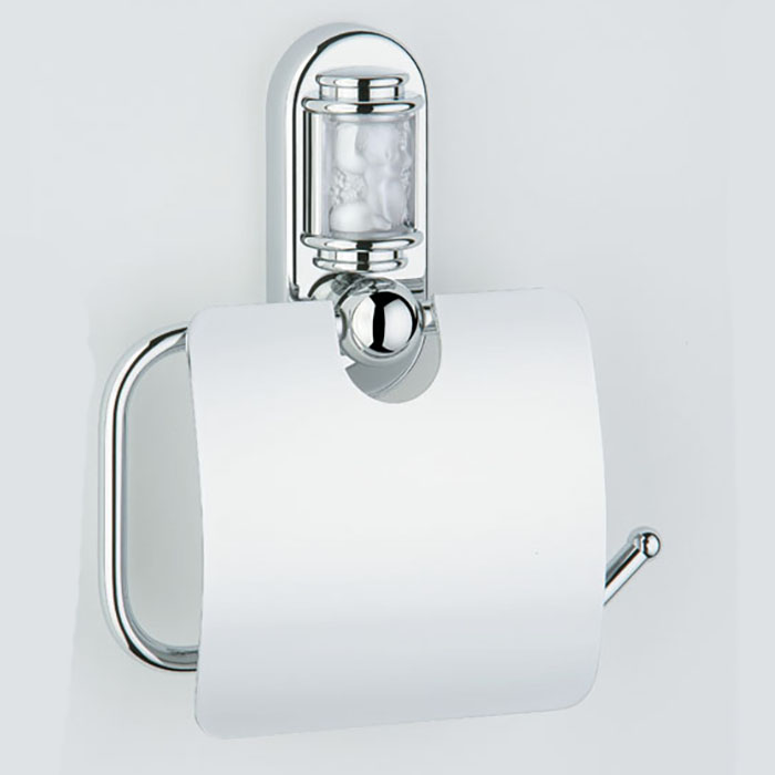 THG Ange Держатель туалетной бумаги с крышкой, подвесной, цвет: хром
