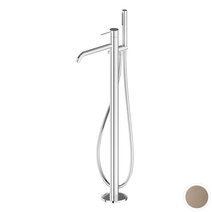 Newform XT Смеситель для ванны, напольный, с ручным душем, внешняя часть, цвет: copper glossy