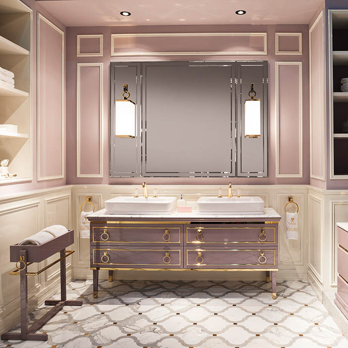 Oasis Lutetia Композиция №14 Комплект мебели напольный, 180х56хh230см, цвет: Malva/золото