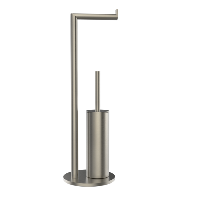 Gessi Emporio accessories Стойка с держателем для туалетной бумаги и ершиком, цвет: Finox Brushed Nickel