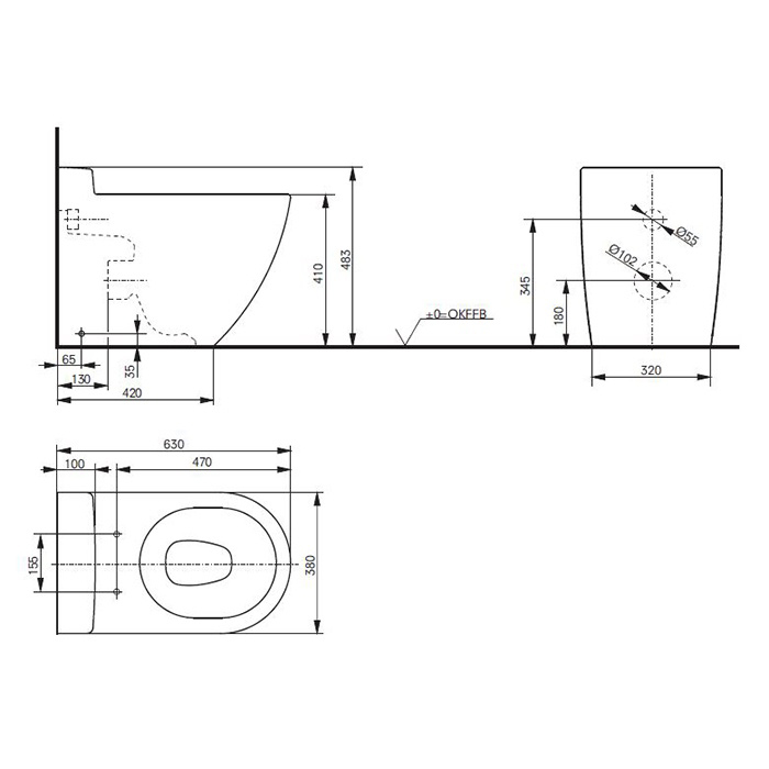 TOTO NC Унитаз приставной 38x63см, безободковый, Tornado Flush, CeFiONtect, цвет: белый
