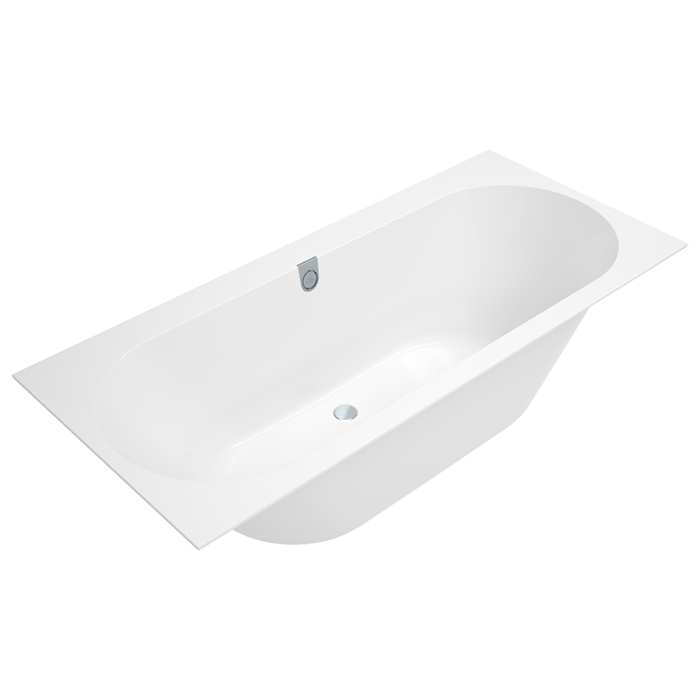 Villeroy&Boch Subway 3.0 Ванна встраиваемая 180х80х47см., слив по центру, компл. ножек, слив-перелив: белый, материал: Quaryl, цвет: альпийский белый