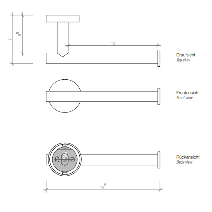 Decor Walther Basic TPH1 Держатель туалетной бумаги, подвесной, цвет: черный матовый