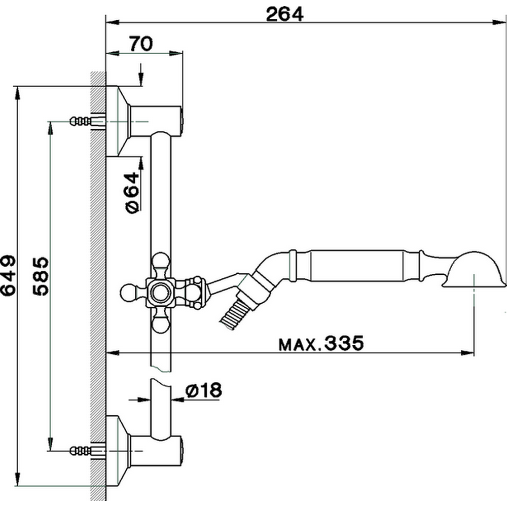 CISAL Shower Душевой гарнитур:ручная лейка,шланг 150 см,штанга 60 см, цвет: бронза
