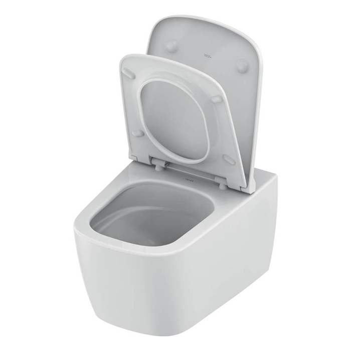 TECEneo Унитаз 54х36см, подвесной, безободковый, смыв Tornado, сиденье slim, цвет: белый