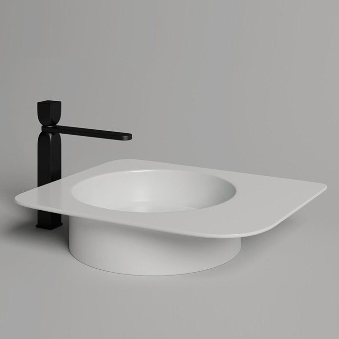 Salini Ninfea  Раковина накладная 54.5х44.7х12cм, без отв., без перелива, S-Stone, цвет: белый матовый