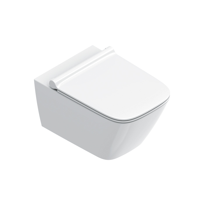 Catalano Green Унитаз подвесной 55х37см, безободковый, смыв Tornado, покрытие Cataglaze+, цвет: белый глянцевый