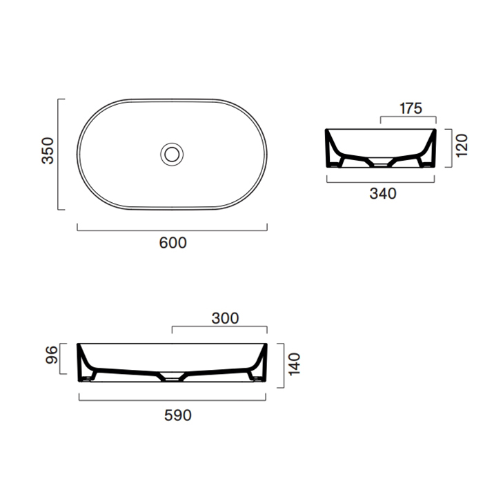 Catalano Zero Раковина накладная 60х35см, цвет: белый глянцевый