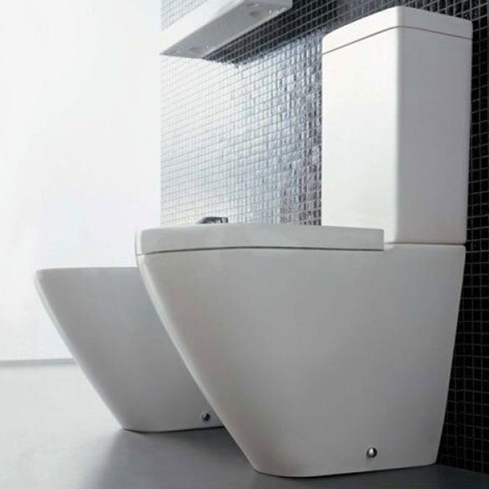 Duravit Me by Starck Унитаз  моноблок   37х65 см, слив универсальный,  с креплениями, цвет: белый/хром