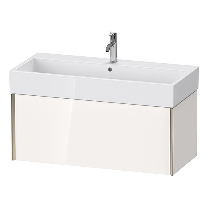 Duravit XViu Тумба подвесная 98.4x45.4x39.7см, с раковиной, 1 ящик, цвет: белый глянцевый/champagne matt