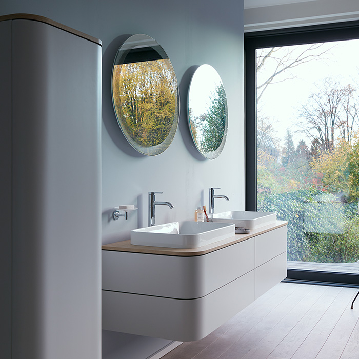 Duravit Happy D.2 Plus Зеркало с подсветкой organic, круглое 70x70x4.7см, сенсорное управление