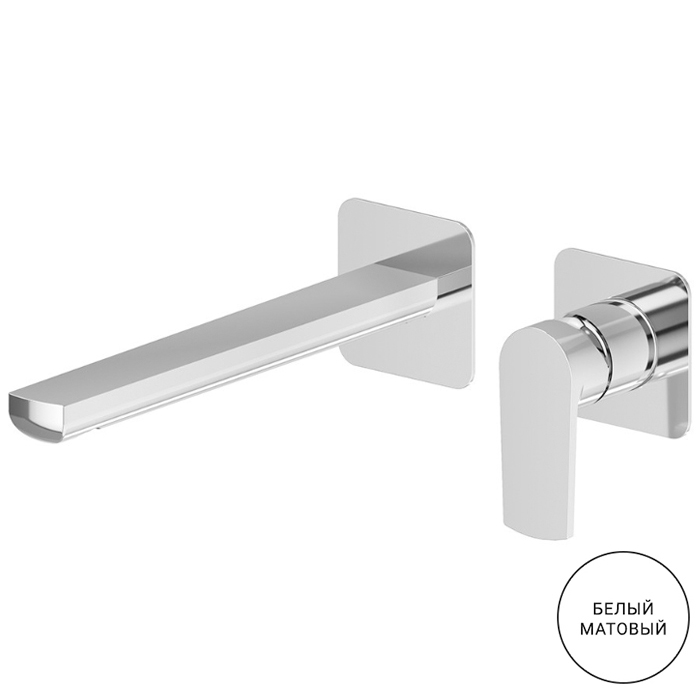 Newform Haka Смеситель для раковины, настенный, без донного клапана, цвет: белый матовый