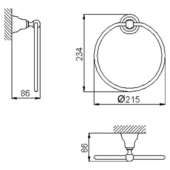 CISAL Arcana Полотенцедержатель кольцо 21.5см., цвет: золото