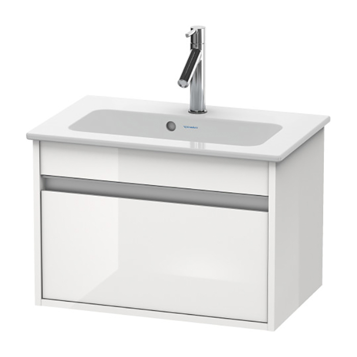 Duravit Ketho Тумба подвесная, 60x38.5х41см., с раковиной, 1 выдв. ящик, цвет: белый глянцевый