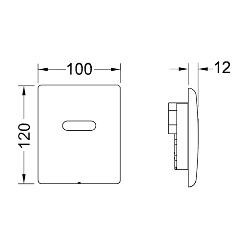 TECEplanus Urinal панель смыва с инфракрасным датчиком для писсуара, 6V батарея, белый матовый 