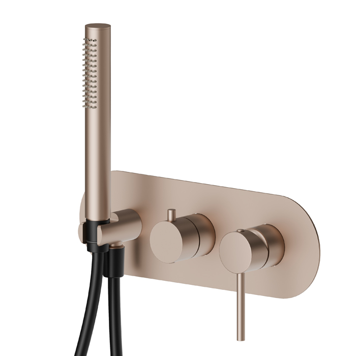 Newform XT Смеситель для душа, встраиваемый, с ручным душем, 2 потока, внешняя часть, цвет: copper satin